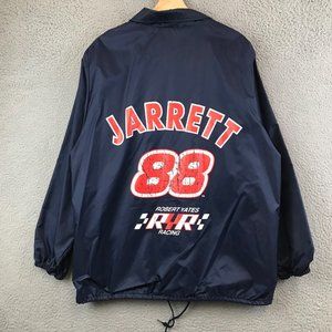 Dale Jarrett Ford Stock Car Racing Jacket Blue Windbreaker size L